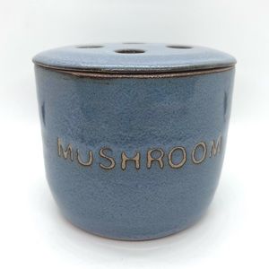 Handmade Signed M. Johnston Art Pottery Mushroom Keeper Canister